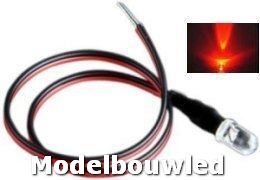 5 mm Led Rood Helder Bedraad 12 Volt