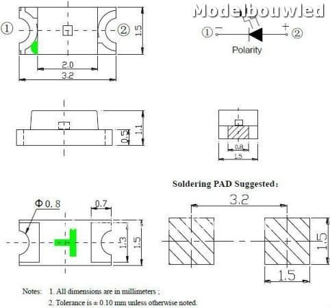 1206 SMD Led Geel