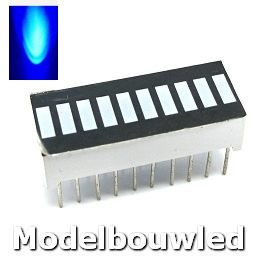 10 Segment Led Bar Blauw