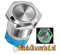 Metalen druk knop met verlichting groen