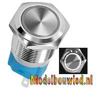Metalen druk knop met verlichting wit