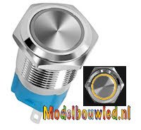 Metalen druk knop met verlichting oranje